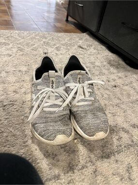 adidas Light Gray Knit Slip-On Casual Sneakers